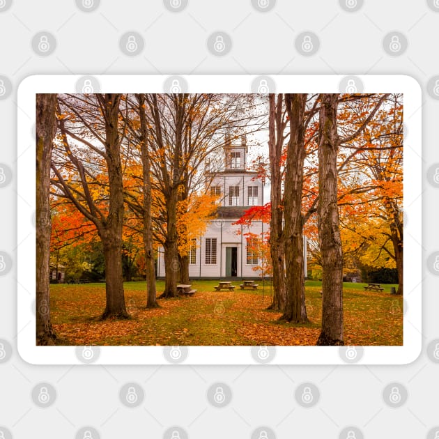 Sharon Temple Fall Puzzle Sticker by Robert Alsop